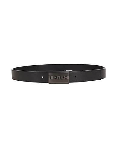 BIKKEMBERGS Leather belt Black 100% Calfskin