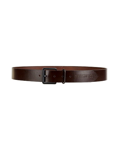 BIKKEMBERGS Leather belt Dark brown 100% Calfskin