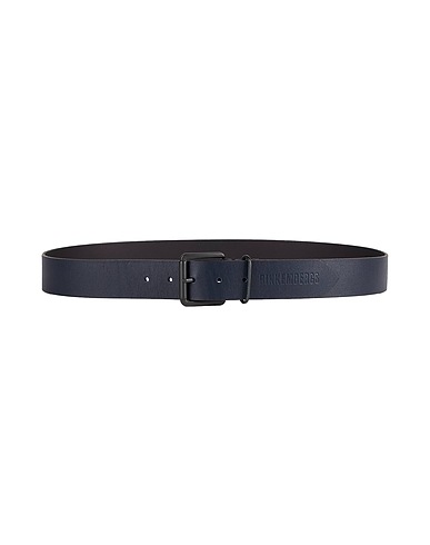 BIKKEMBERGS Leather belt Midnight blue 100% Calfskin
