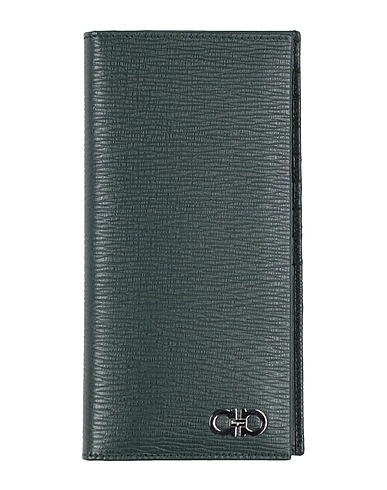 FERRAGAMO Brieftasche Salbeigrün Leder