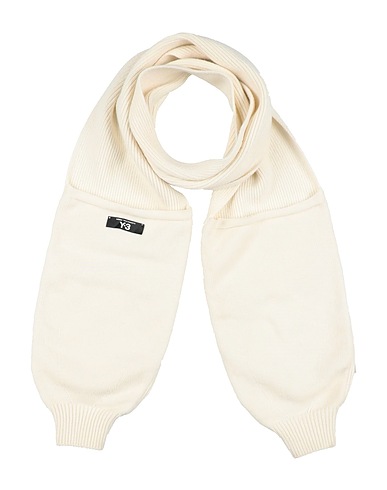 Y-3 Scarves and foulards Cream 100% Recycled polyamide, Wool, Elastane