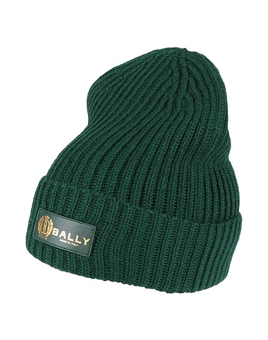 BALLY Hat Emerald green 100% Merino Wool, Lambskin