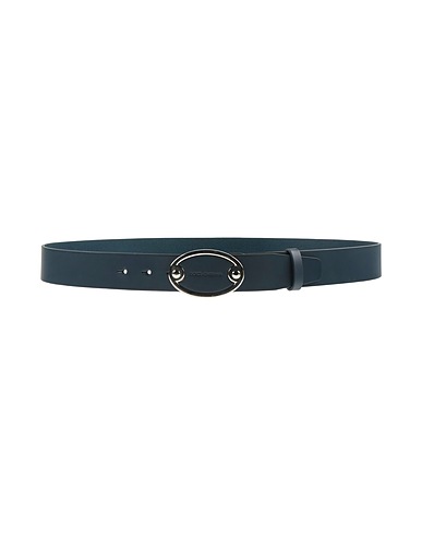 DOLCE&GABBANA Leather belt Navy blue 100% Calfskin