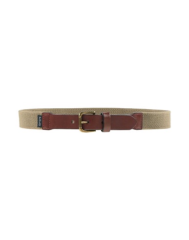 POLO RALPH LAUREN Belt Sage green Leather, Textile fibres