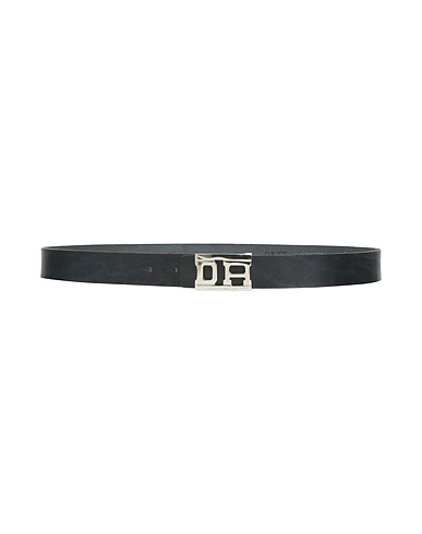 GREY DANIELE ALESSANDRINI Leather belt Black Leather