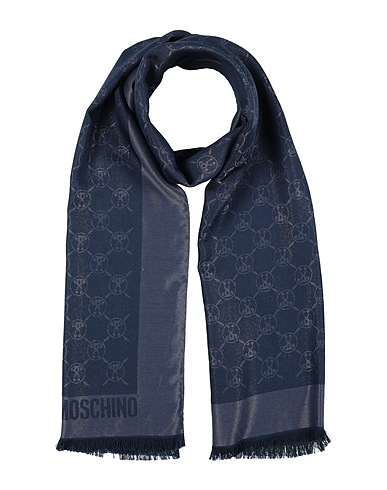 MOSCHINO Scarves and foulards Midnight blue 39% Wool, 18% Cotton, 17% Silk, 17% Viscose, 9% Polyester