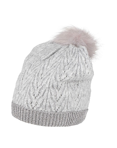 PIECES Hat Light grey 52% Recycled polyester, 29% Acrylic, 16% Polyester, 3% Elastane