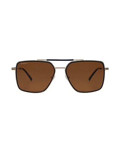 FERRAGAMO Occhiali da sole Blu notte Plastica, Metallo