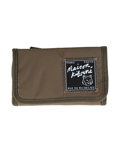 MAISON KITSUNÉ Wallet Military green 100% Polyamide