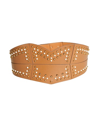 ELISABETTA FRANCHI High-waist belt Light brown Synthetic fibers