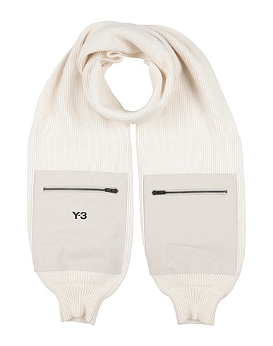 Y-3 Scarves and foulards OFF WHITE 93% Wool, 6% Polyamide, 1% Elastane, Recycled polyamide