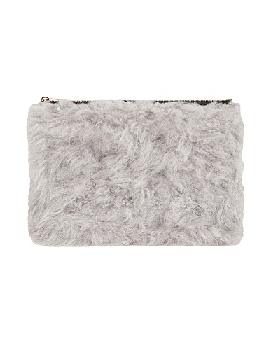 VALEXTRA Pouch Grey Calfskin
