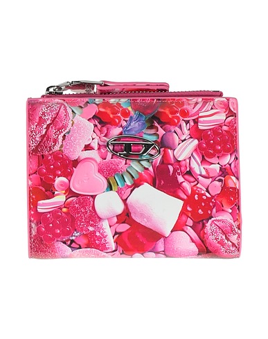 DIESEL Wallet Fuchsia 100% Polyurethane, Zinc alloy, Brass