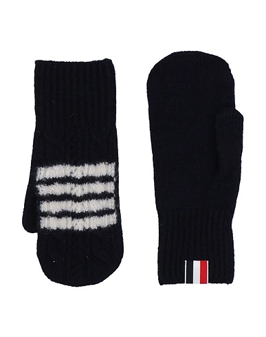 THOM BROWNE Gloves Midnight blue 44% Virgin Wool, 29% Silk, 27% Cashmere