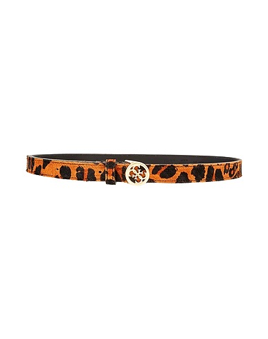 GUESS Thin belt Brown 100% Leather
