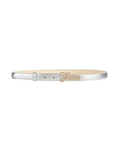 GUESS Thin belt Silver Textile fibers