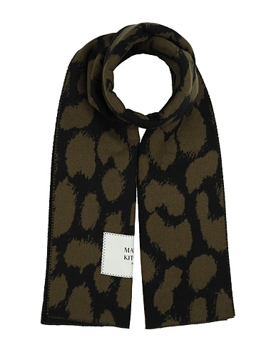 MAISON KITSUNÉ Scarves and foulards Military green 80% Virgin Wool, 20% Polyamide