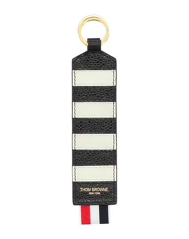 THOM BROWNE Key ring Black Leather