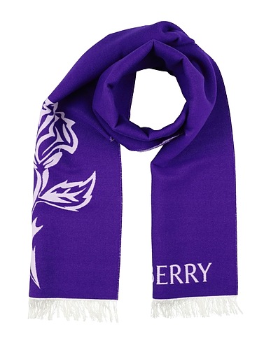 BURBERRY Scarves and foulards Purple 100% Wool