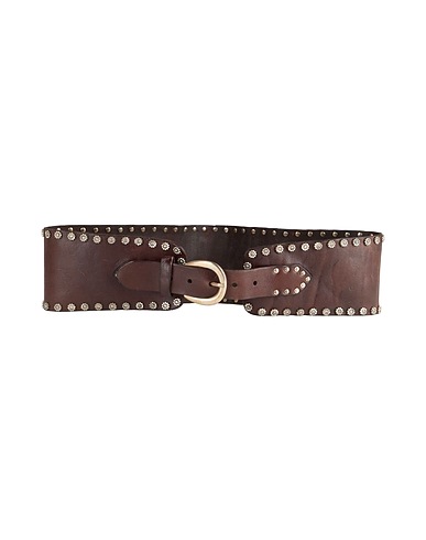 CAMPOMAGGI High-waist belt Dark brown Cowhide