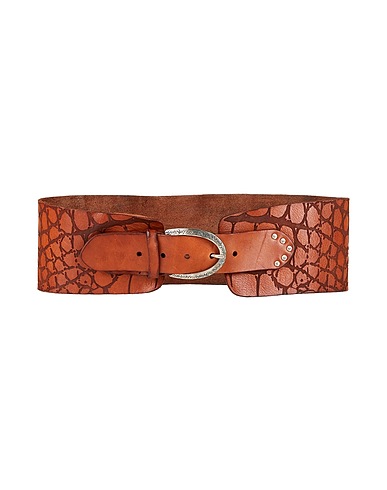 CAMPOMAGGI High-waist belt Brown Cowhide
