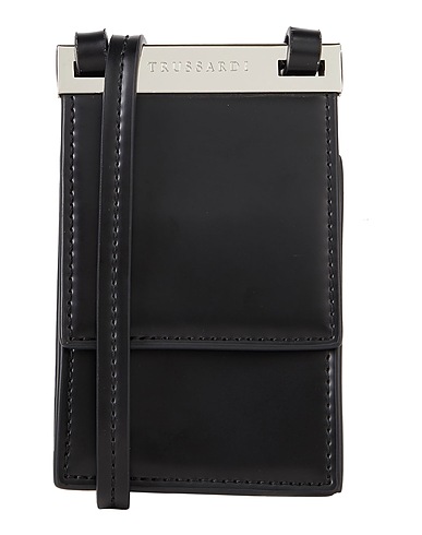 TRUSSARDI Small Leather Goods Black 100% Polyester, Polyurethane