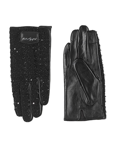 KARL LAGERFELD Guanti Nero 60% Pelle di capra, 40% Poliestere