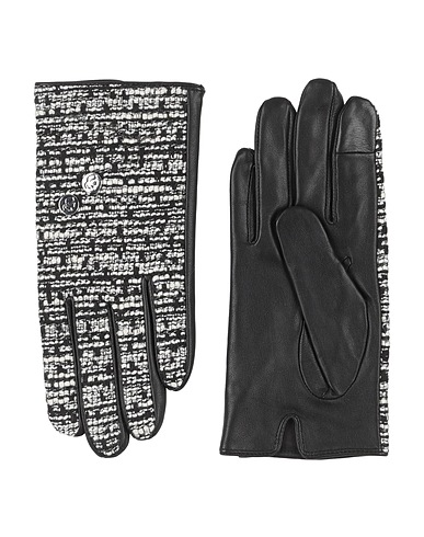 KARL LAGERFELD Gloves Black 100% Goat skin, Cotton, Acrylic