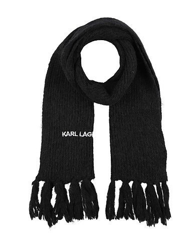 KARL LAGERFELD Sciarpe e foulard Nero 44% Lana di alpaca, 31% Nylon, 15% Lana, 10% Viscosa
