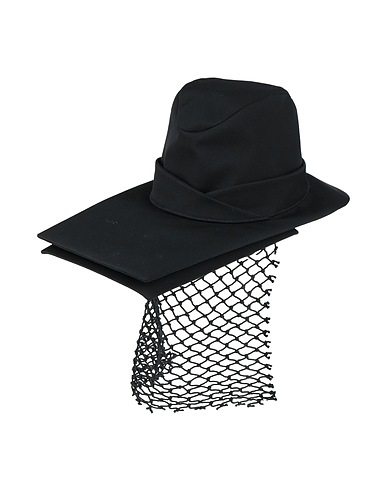 YOHJI YAMAMOTO Hat Black 100% Wool, Cotton