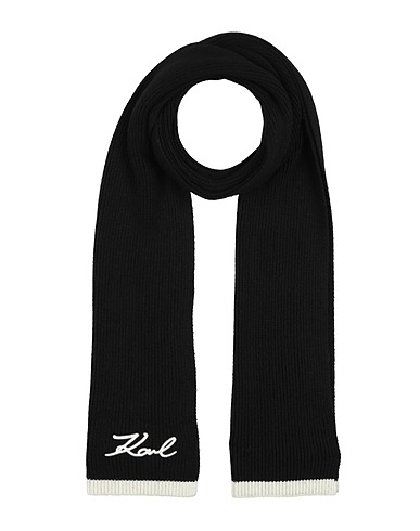 KARL LAGERFELD Scarves and foulards Black 50% Nylon, 40% Viscose, 5% Cashmere, 5% Wool