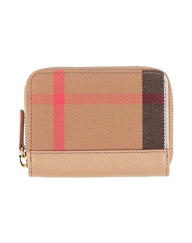 BURBERRY Wallet Light brown 100% Organic cotton, Calfskin