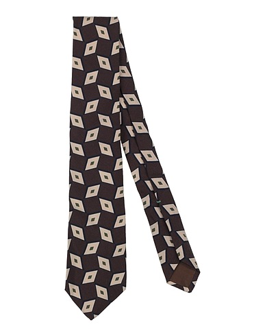 LUIGI BORRELLI NAPOLI Ties and bow ties Dark brown 66% Virgin Wool, 34% Silk