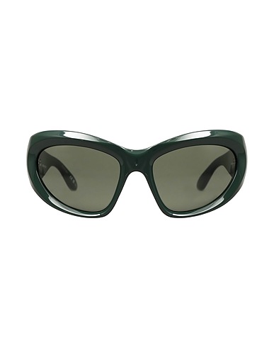 BALENCIAGA Sunglasses Dark green Plastic, Glass