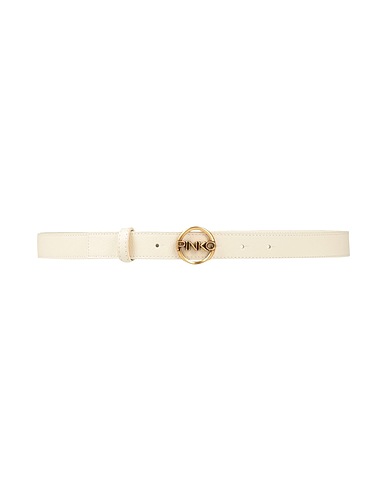 PINKO Regular belt Off white Leather
