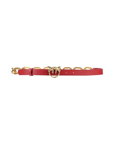 PINKO Thin belt Red Calfskin, Metal