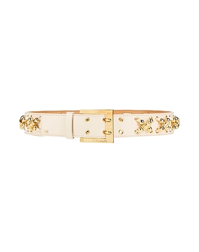 ELISABETTA FRANCHI Regular belt BEIGE Textile fibres, Metal