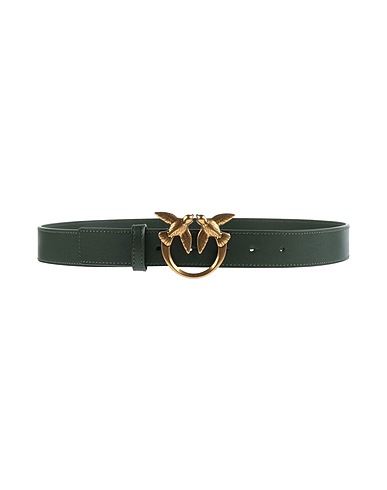 PINKO Regular belt Dark green Leather