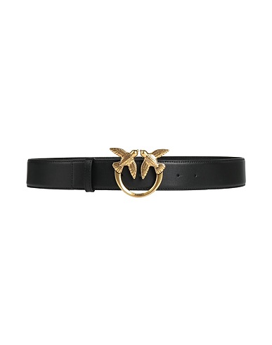 PINKO Regular belt Black Leather
