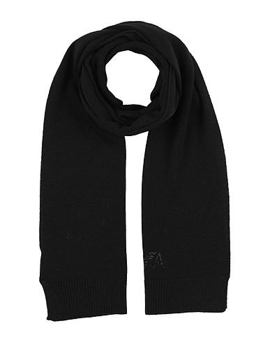 EMPORIO ARMANI Scarves and foulards Black 50% Virgin Wool, 50% Acrylic