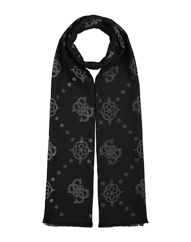 GUESS Scarves and foulards Black 80% Polyamide, 20% Viscose