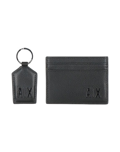 ARMANI EXCHANGE Small Leather Goods Black 81% Regenerated leather, 19% Polyester, Zinc