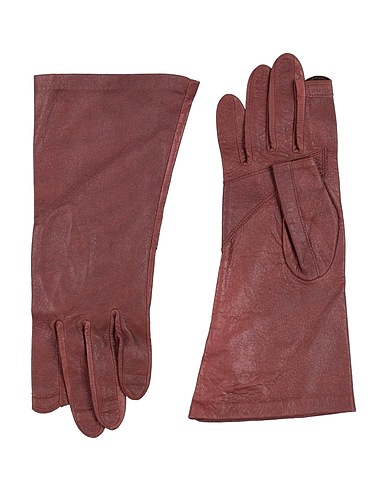 RICK OWENS Gloves Chocolate brown 100% Lambskin