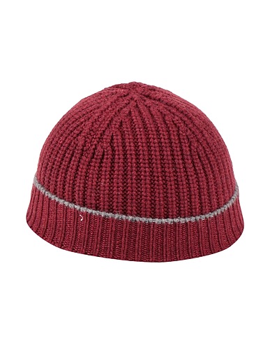 BRUNELLO CUCINELLI Hat Burgundy 100% Cashmere