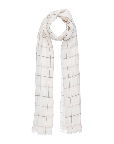 BRUNELLO CUCINELLI Scarves and foulards Ivory 90% Linen, 10% Silk, Brass