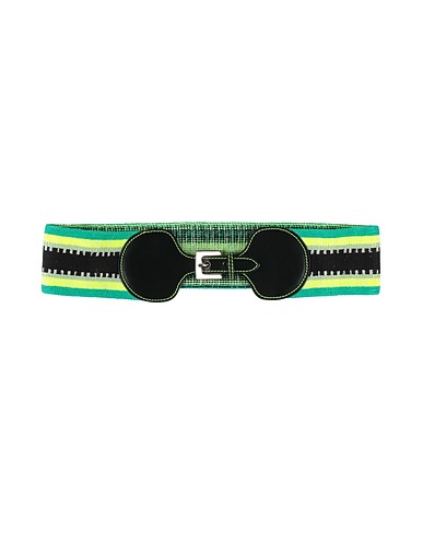 MISSONI High-waist belt Lime green 48% Rayon, 35% Calfskin, 8% Nylon, 5% Linen, 4% Polyester