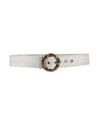 MISSONI Cinture Argento Fibre tessili, Pelle