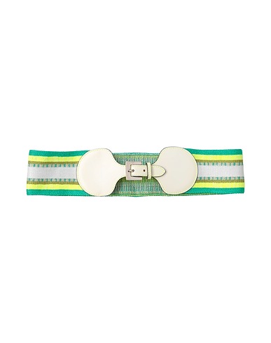 MISSONI Belts Lime green 48% Viscose, 35% Calfskin, 8% Polyamide, 5% Linen, 4% Polyester