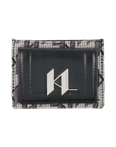 KARL LAGERFELD Small Leather Goods Black Leather, Textile fibers