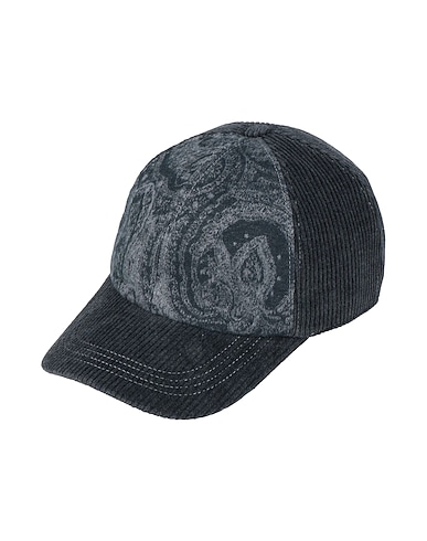 BRUNELLO CUCINELLI Hat Charcoal 90% Cotton, 10% Cashmere, Leather